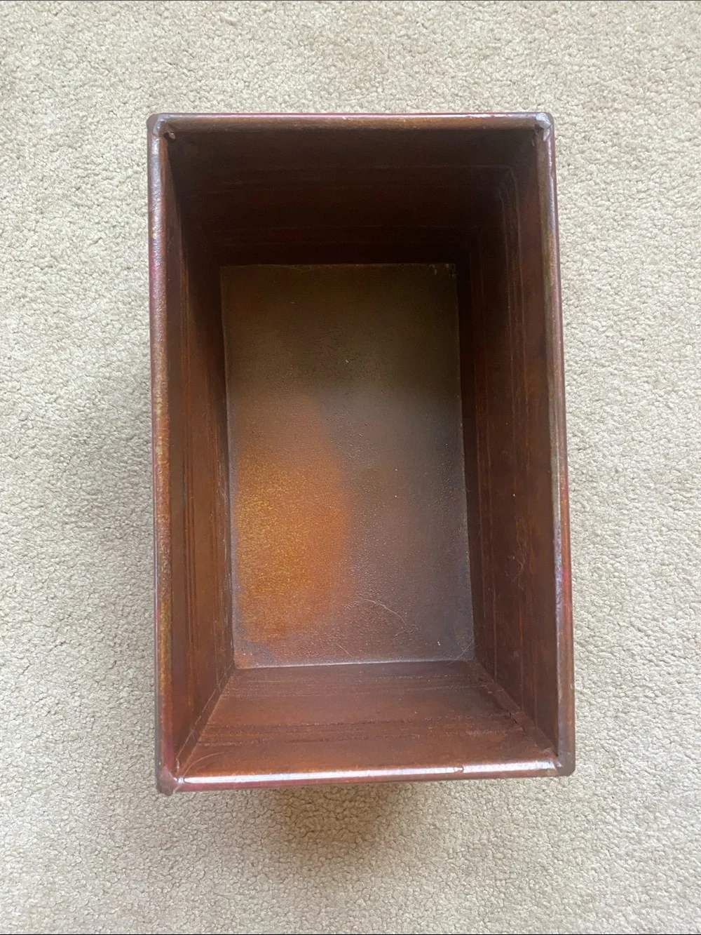 Creative Co-Op Distressed Red Metal Storage Bin